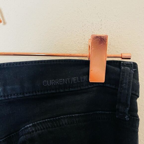 EUC Current Elliot Black Zip Ankle Skinny Jeans 26 - Picture 5 of 7